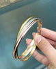 9ct Yellow, Rose and White Gold Russian Wedding Bangle