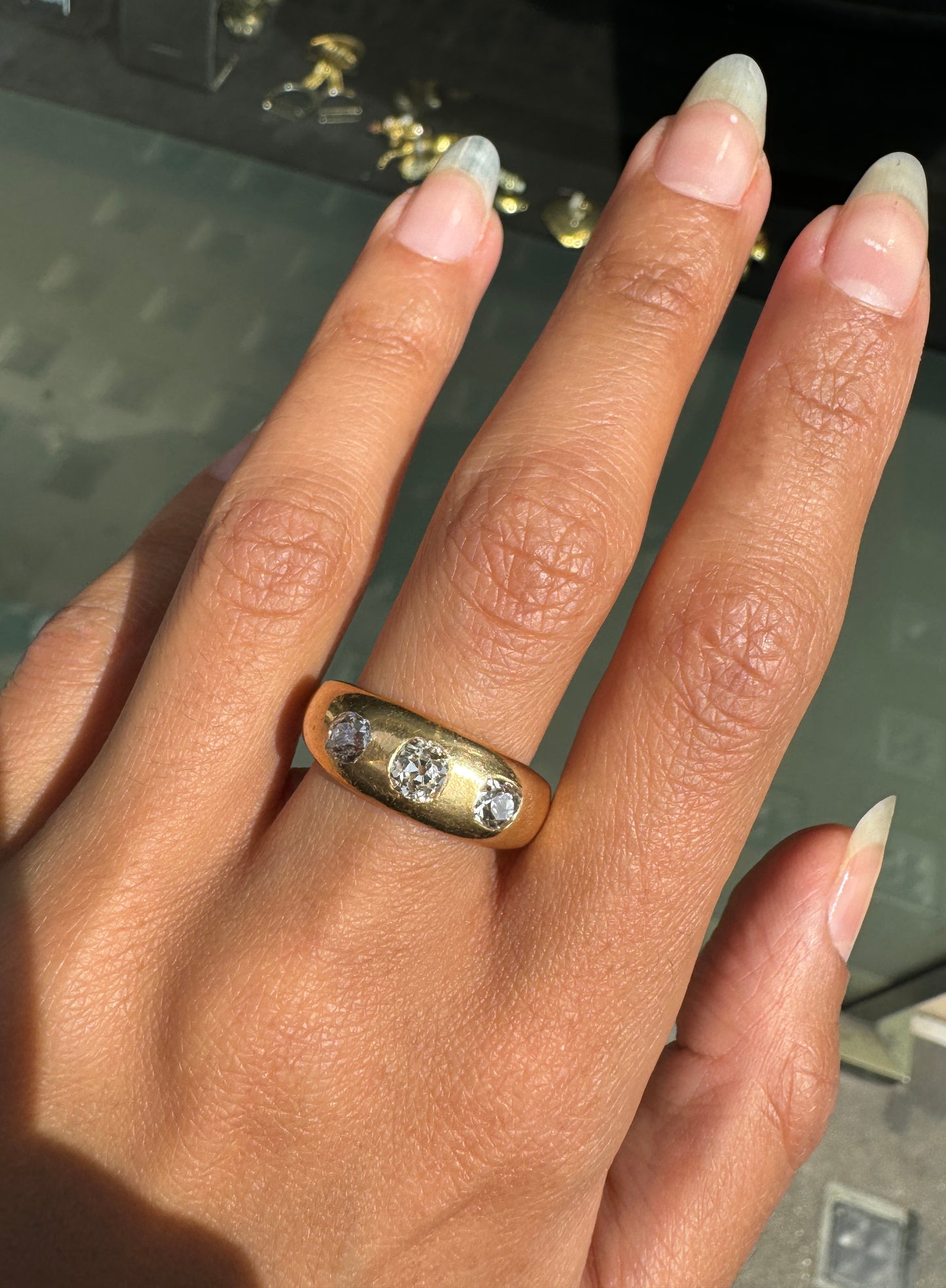 Diamond 18 Carat Yellow and White Gold Rope Wide Band Ring