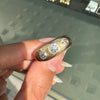 Antique Old Mine Cut Diamond 18K Yellow Gold Gents Three-Stone Ring