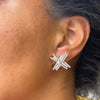 Diamond 18 Carat White Gold Cross Stud Earrings