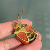 Diamond, Black Onyx and Carnelian 18 Carat Yellow Gold Ladybird Clip Brooch