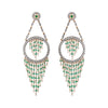 Pearl, Emerald and Diamond 18 Carat Gold Cascade Chandelier Earrings