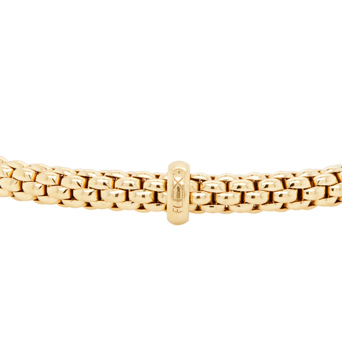 FOPE Prima Flex'it Diamond Woven Link Bracelet in 18 Carat Yellow and White Gold