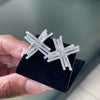 Diamond 18 Carat White Gold Cross Stud Earrings