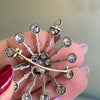 Antique Old Mine Cut Diamond Silver on Gold Brooch and Pendant, Circa 1880