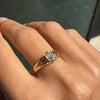 Antique Old Mine Cut Diamond & 18K Yellow Gold Solitaire Gents Ring, London 1904