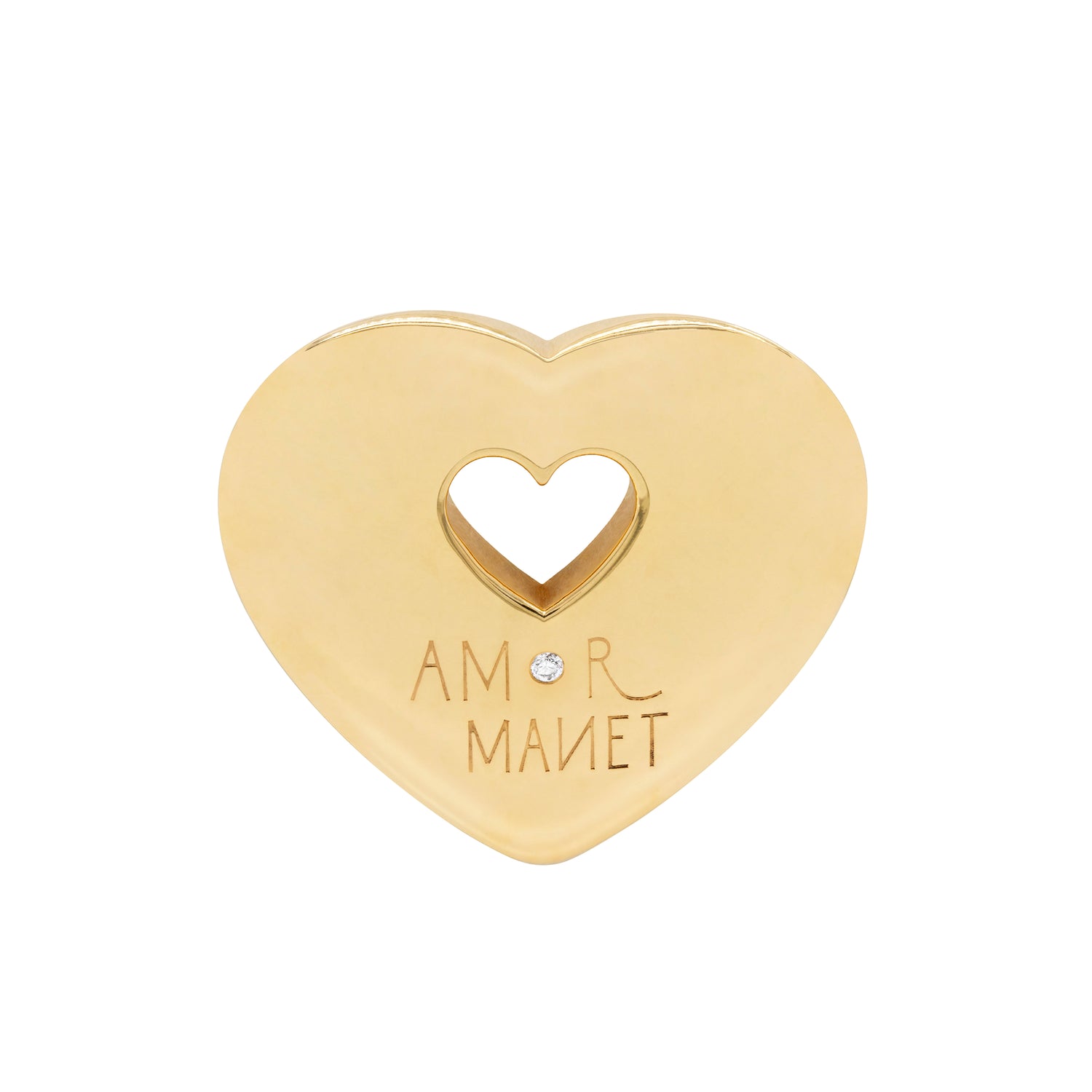Wempe by Kim Amor Manet Diamond 18 Carat Yellow Gold Heart Pendant
