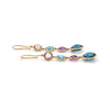 Mappin & Webb 18 Carat Yellow Gold Blue Topaz and Amethyst Drop Earrings