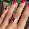 Oval Ruby 18 Carat Yellow Gold Geometric Ring