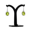 Oval Peridot and Diamond 18 Carat White Gold Drop Earring