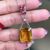 Diamond, Yellow Beryl and Pink Spinel 18 Carat White Gold Pendant Necklace