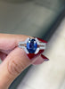 French 2.75 Carat Blue Sapphire and Diamond 18 Carat Gold Engagement Ring
