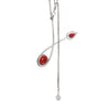 Abstract Garnet and Diamond Platinum Pendant and Chain