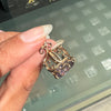 Vintage Oval Amethyst and 9 Carat Rose Gold Open Work Fixed Fob Charm, 1988