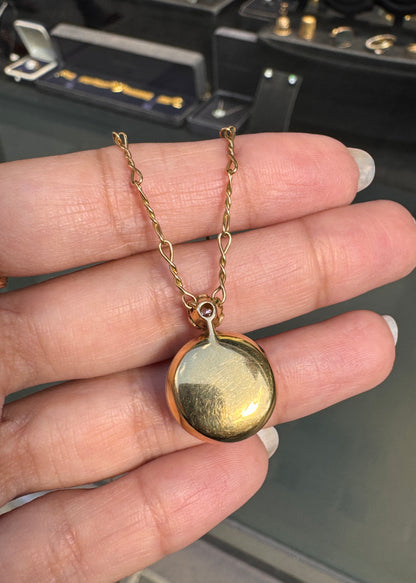 Mabe Pearl & Diamond 18K Yellow Gold Figure-of-Eight Chain Pendant Necklace