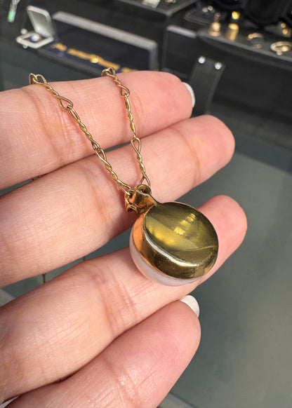Mabe Pearl & Diamond 18K Yellow Gold Figure-of-Eight Chain Pendant Necklace