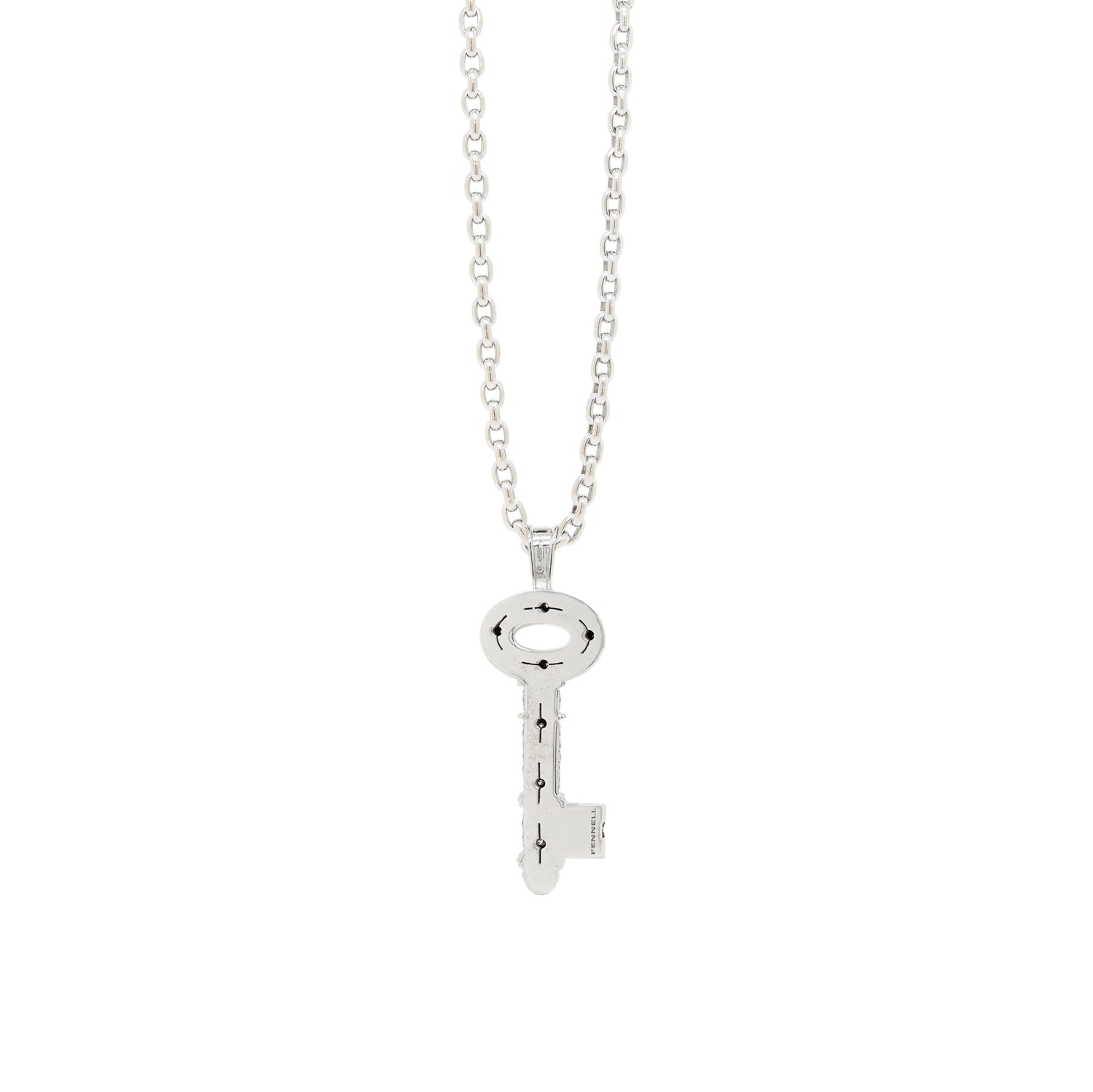 Theo Fennell Diamond and 18 Carat White Gold Large Key Pendant Necklace