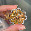 Vintage Ruby and Diamond 18 Carat White & Yellow Gold Flower Brooch