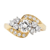 Diamond 18 Carat Yellow Gold Twist Engagement Ring