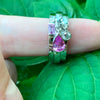 Chaumet Pink Sapphire and Diamond 18 Carat Gold Charm Ring