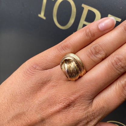 9 Carat Yellow Gold Abstract Vintage Cocktail Ring