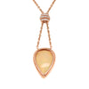 6.91ct Pear Cabochon Opal and Diamond Cluster 18ct Rose Gold Necklace