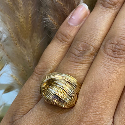 9 Carat Yellow Gold Abstract Vintage Cocktail Ring