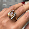 Pear Shape Imperial Topaz and Diamond 18 Carat White & Yellow Gold Cocktail Ring