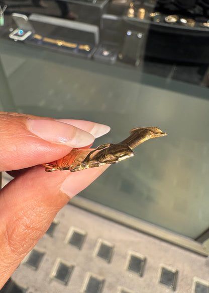 Vintage 18 Carat Yellow Gold Flat Nefertiti Bust Charm Pendant, c.1980s