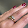Marquise Diamond Two-Stone Twist 18 Carat Yellow Gold Ring