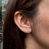 Diamond and 18 Carat Yellow Gold Split Oval Huggie Hoop Earrings