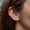 Diamond and 18 Carat Yellow Gold Split Oval Huggie Hoop Earrings
