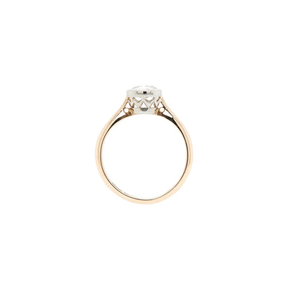 Art Deco 18 Carat Gold and Platinum Solitaire Diamond Ring