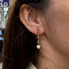 Cutured Pearl and 9 Carat Yellow Gold Bar Drop Earrings
