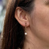 Cutured Pearl and 9 Carat Yellow Gold Bar Drop Earrings