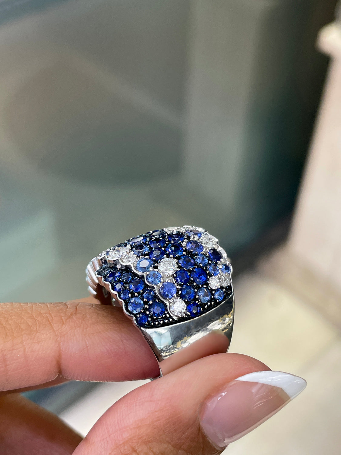 Wempe Sapphire and Diamond Cocktail Ring