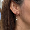 Cutured Pearl and 9 Carat Yellow Gold Bar Drop Earrings