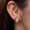 Textured 18 Carat Yellow Gold Open Work Abstract Knot Lever-Back Earrings