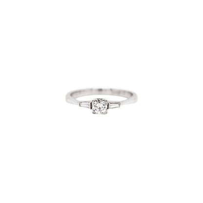 Art Deco Style 0.30 Carat Diamond 18 Carat White Gold Ring, Circa 1970s