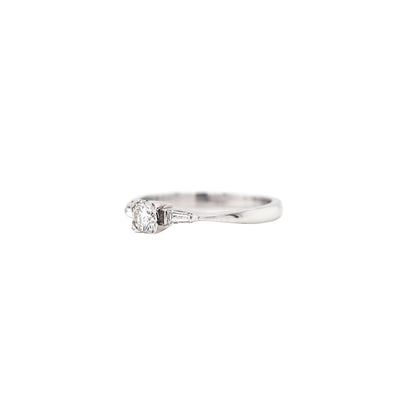 Art Deco Style 0.30 Carat Diamond 18 Carat White Gold Ring, Circa 1970s