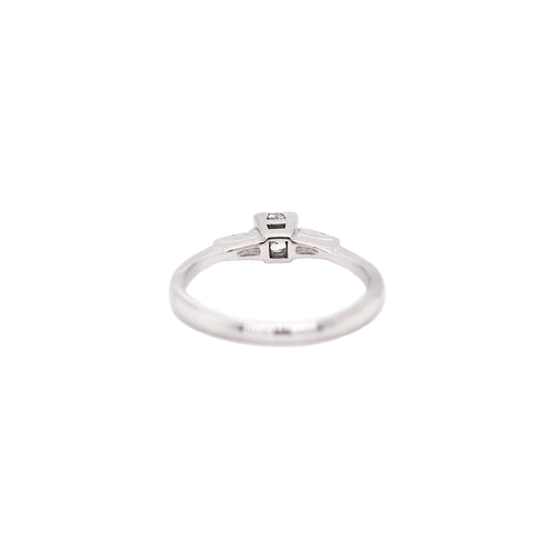 Art Deco Style 0.30 Carat Diamond 18 Carat White Gold Ring, Circa 1970s
