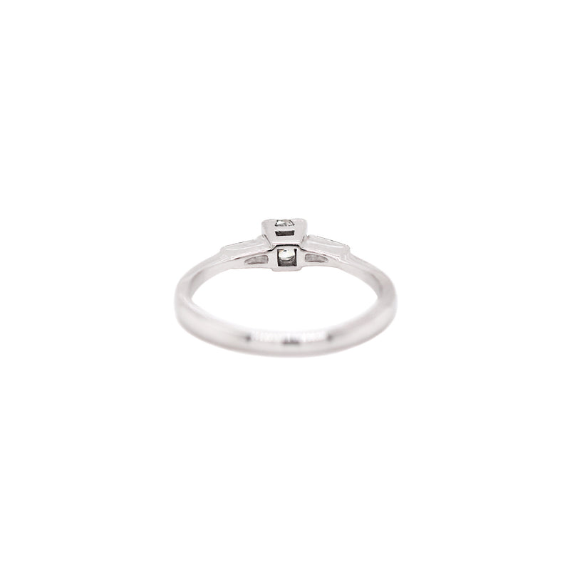 Art Deco Style 0.30 Carat Diamond 18 Carat White Gold Ring, Circa 1970s
