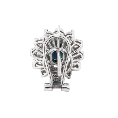 Sapphire and Diamond Cluster 18 Carat White Gold Stud Earrings