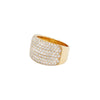 Diamond and 18 Carat Yellow Gold Tapered Wide Band Dress Ring