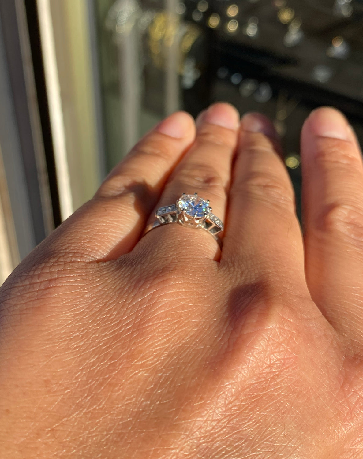 1.25 Carat Transitional Cut Diamond and Platinum Engagement Ring, circa 1920s