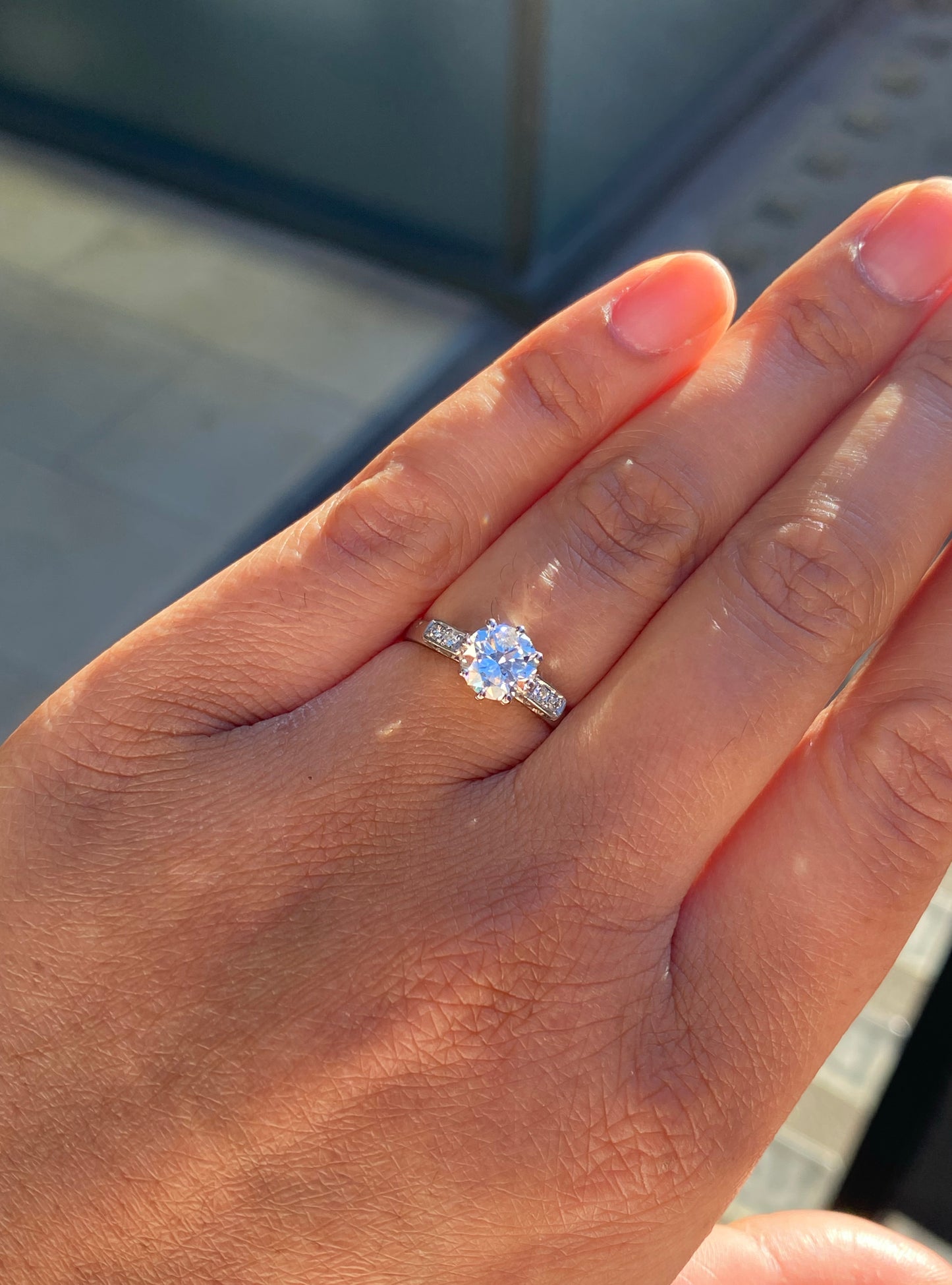 1.25 Carat Transitional Cut Diamond and Platinum Engagement Ring, circa 1920s