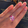 Marquise Ruby and Diamond 18 Carat White Gold Cluster Cocktail Ring