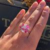 Marquise Ruby and Diamond 18 Carat White Gold Cluster Cocktail Ring