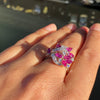 Marquise Ruby and Diamond 18 Carat White Gold Cluster Cocktail Ring