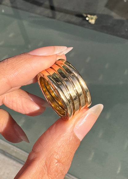 Bvlgari B.zero1 18 Carat Yellow Gold Wide 'Four-Band' Ring
